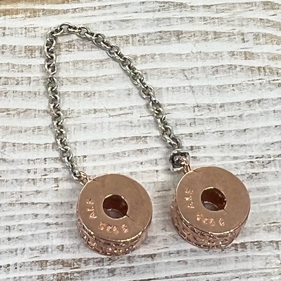 🚨🌸SOLD🌸🚨PANDORA Authentic S925 Ale Rose Gold Plated Bracelet Safety Chain - Picture 3 of 5